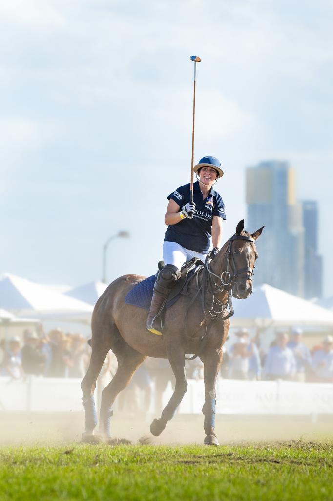 Event photography featuring Zara Tindell competing at Polo by the Sea