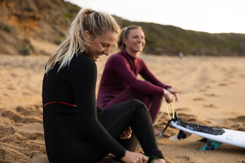 Lakey Peterson and Molly Picklum photographed for the World Surf League