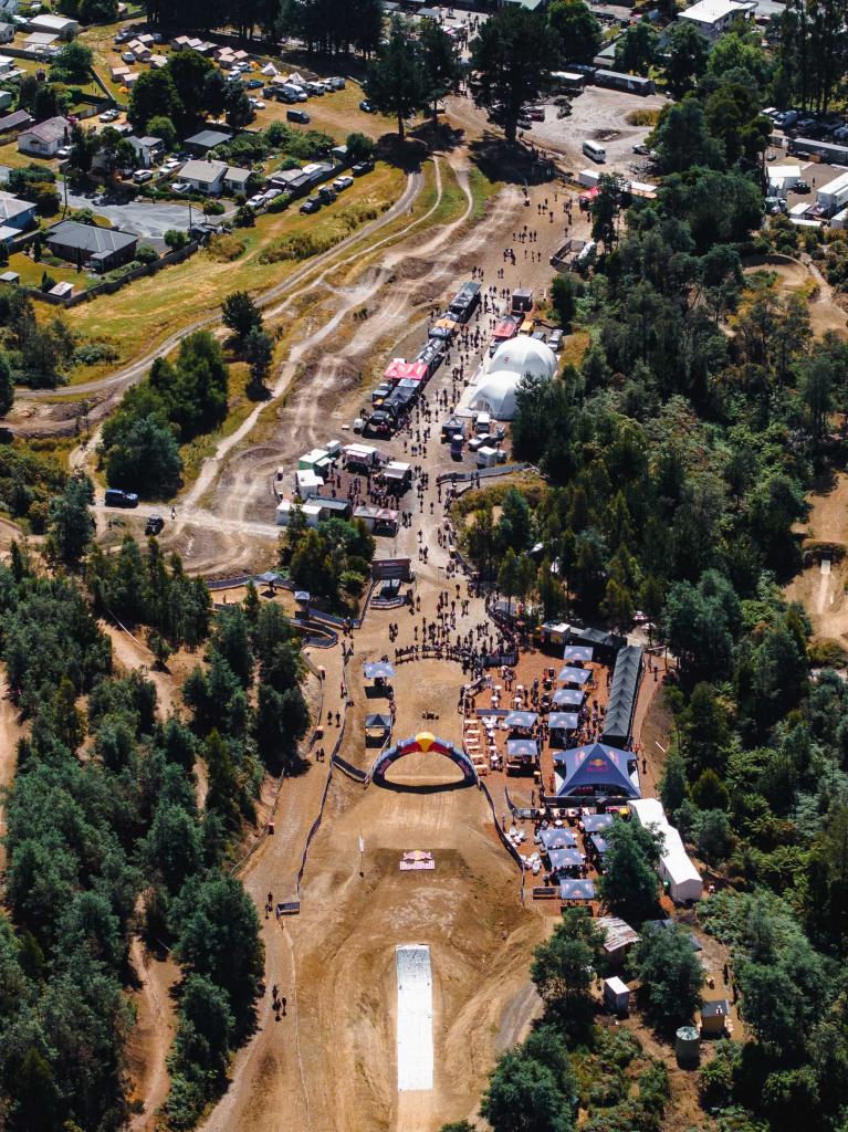 Drone photography captured at Red Bull Hardline in Tasmania